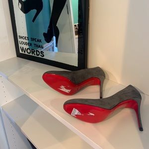 Authentic Grey Christian Louboutin Pumps.